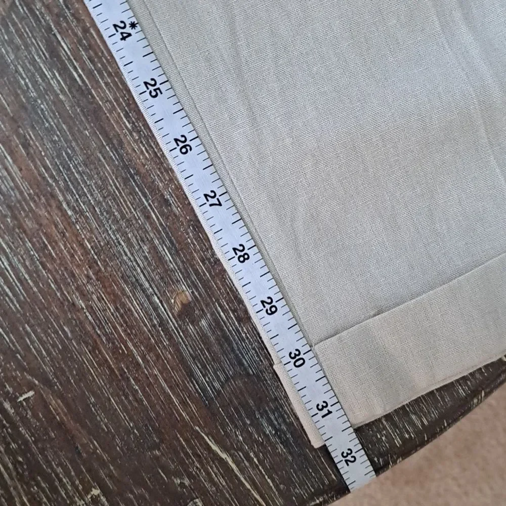 Britches by Samtex Men's Linen Blend Cream Pants 34x32 Front Pleats Cuffed Hem